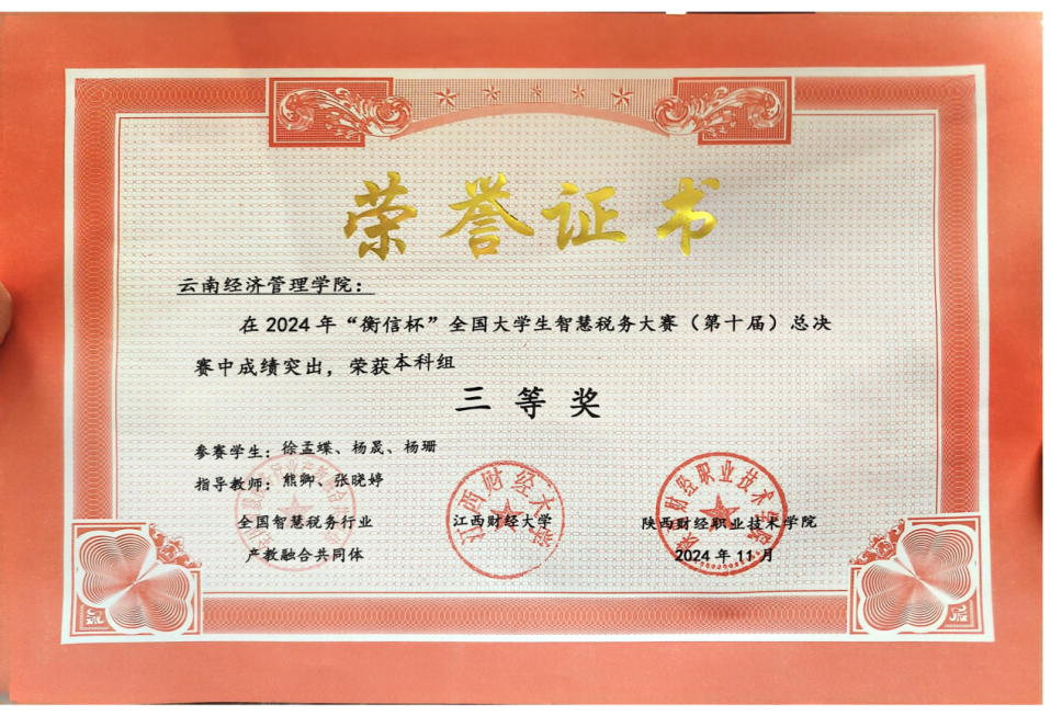 喜报！财金学子在全国“衡信杯”智慧税务大赛中荣获全国三等奖 第 3 张